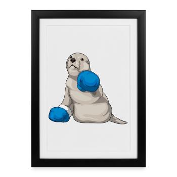 Gants de boxe Seal Boxer Boxing Boxing - Affiche encadrée (27 × 37 cm) - noir - Devant