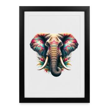 Éléphant - Affiche encadrée (27 × 37 cm) - noir - Devant
