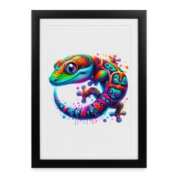 Gecko - Affiche encadrée (27 × 37 cm) - noir - Devant