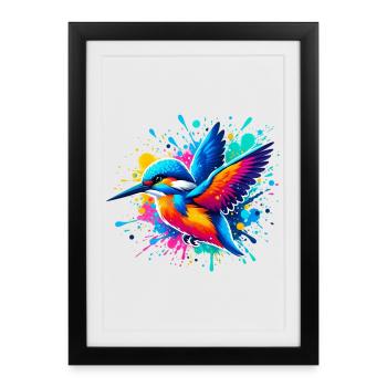 Kingfisher - Framed poster (27 × 37 cm) - black - Front
