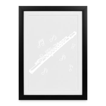 Flute - Framed poster (27 × 37 cm) - black - Front