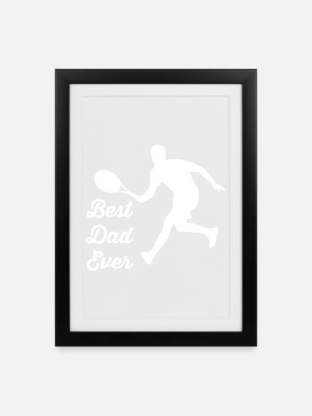 Tennis - Gerahmtes Poster (27 × 37 cm) - Schwarz