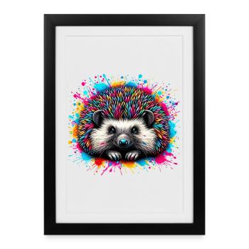 Hedgehog - Framed poster (27 × 37 cm) - black - Front