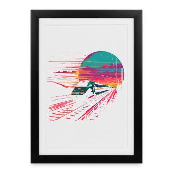 Chemin de fer - Affiche encadrée (27 × 37 cm) - noir - Devant
