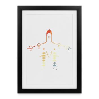 Airplane Pixel Graphics - Framed poster (27 × 37 cm) - black - Front