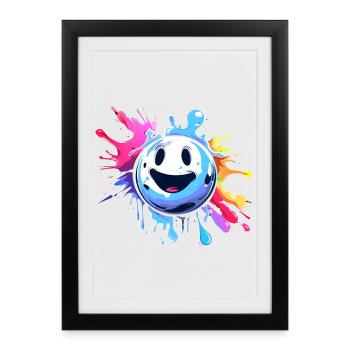Boule de bowling de dessin animé - Affiche encadrée (27 × 37 cm) - noir - Devant