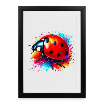 Coccinelle - Affiche encadrée (27 × 37 cm) - noir - Devant