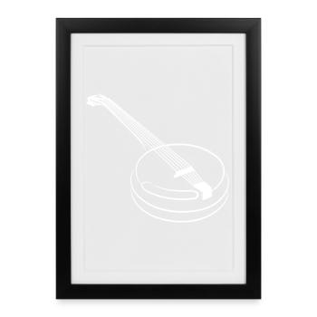 Croquis de banjo - Affiche encadrée (27 × 37 cm) - noir - Devant