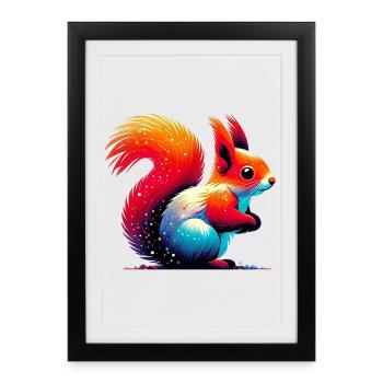 Squirrel - Framed poster (27 × 37 cm) - black - Front