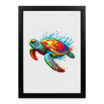 Turtle - Framed poster (27 × 37 cm) - black - Front