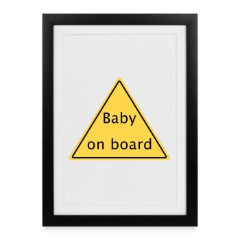 Bébé à bord - Affiche encadrée (27 × 37 cm) - noir - Devant