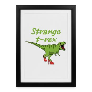 étrange tyrannosaure - Affiche encadrée (27 × 37 cm) - noir - Devant