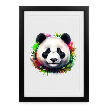 Panda - Affiche encadrée (27 × 37 cm) - noir - Devant