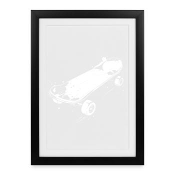 Skateboard Sketch - Framed poster (27 × 37 cm) - black - Front