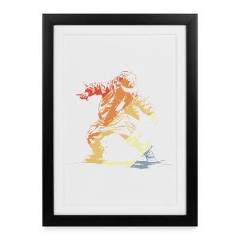B-Boy Rétro - Affiche encadrée (27 × 37 cm) - noir - Devant