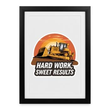 Construction Equipment Sunset Design - Framed poster (27 × 37 cm) - black - Front