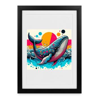 baleine - Affiche encadrée (27 × 37 cm) - noir - Devant