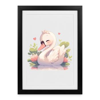 Swans Swan - Framed poster (27 × 37 cm) - black - Front