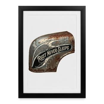 Rust Never Sleeps Metal Art - Framed poster (27 × 37 cm) - black - Front