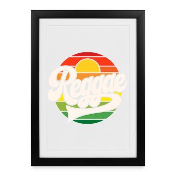 Reggae Retro Sunset - Framed poster (27 × 37 cm) - black - Front
