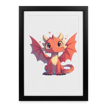 Dragon Dragon - Affiche encadrée (27 × 37 cm) - noir - Devant