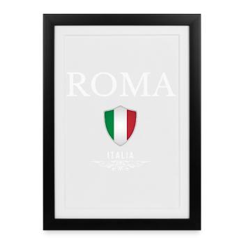 Rome Italy, elegant minimalist design - Framed poster (27 × 37 cm) - black - Front