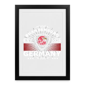 Brandenburg Coat of Arms – Pride in the Homeland - Framed poster (27 × 37 cm) - black - Front