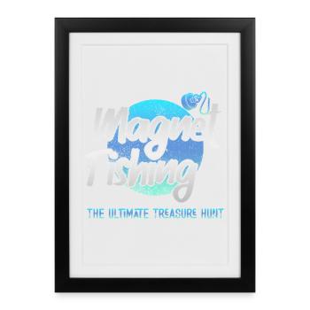 Aimant de pêche en néodyme pour pêcheur magnétique - Affiche encadrée (27 × 37 cm) - noir - Devant