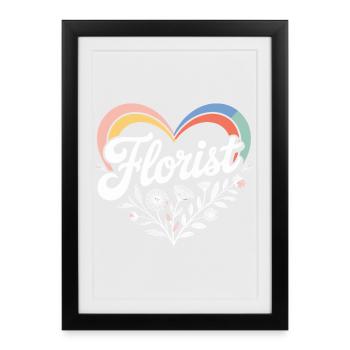 Florist Heart Design - Framed poster (27 × 37 cm) - black - Front