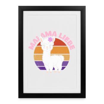 Soon to be Mom MALAMA LOVE Retro Funny - Framed poster (27 × 37 cm) - black - Front