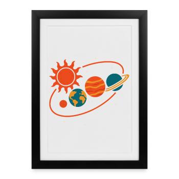 Explore Planets Solar System Universe Fun - Framed poster (27 × 37 cm) - black - Front