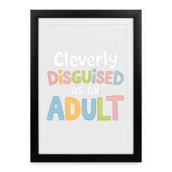 Conception de citation pour adulte astucieusement déguisée - Affiche encadrée (27 × 37 cm) - noir - Devant