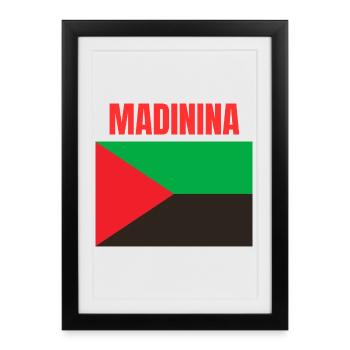 T-shirt Madinina drapeau Martinique - Affiche encadrée (27 × 37 cm) - noir - Devant