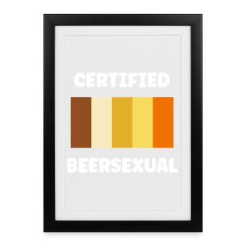 Palette bière chaude Beersexual   - Affiche encadrée (27 × 37 cm) - noir - Devant