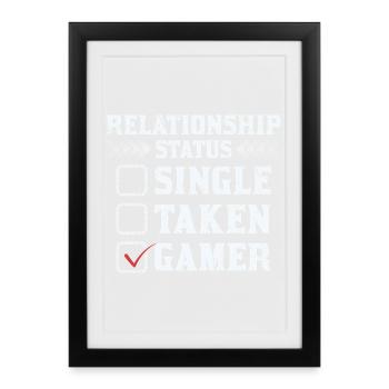 Chemise de statut de relation de joueur - Affiche encadrée (27 × 37 cm) - noir - Devant