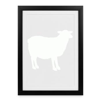 Sheep Silhouette - Framed poster (27 × 37 cm) - black - Front