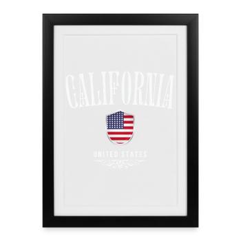 Kalifornien, USA, Kalifornien-Souvenir - Gerahmtes Poster (27 × 37 cm) - Schwarz - Vorne