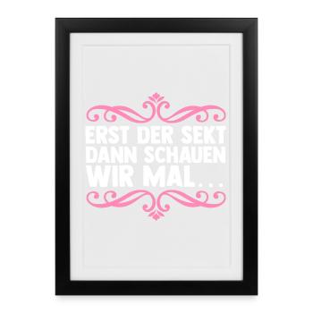 Enterrement de vie de garçon Équipe Mariée Enterrement de vie de jeune fille - Affiche encadrée (27 × 37 cm) - noir - Devant