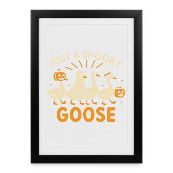 Juste une oie effrayante Halloween Costume Fun - Affiche encadrée (27 × 37 cm) - noir - Devant