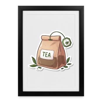 Tea bag illustration - Framed poster (27 × 37 cm) - black - Front