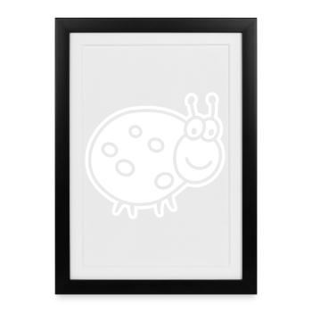 Ladybug – Cute lucky charm garden motif - Framed poster (27 × 37 cm) - black - Front