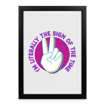 Interprète en langue des signes ASL - Affiche encadrée (27 × 37 cm) - noir - Devant