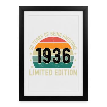 90 ans d’être génial 1936 Édition limitée - Affiche encadrée (27 × 37 cm) - noir - Devant