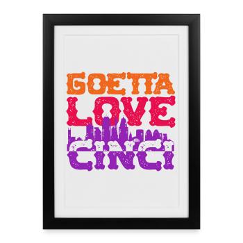 Saucisse Goetta Love Cinci - Affiche encadrée (27 × 37 cm) - noir - Devant
