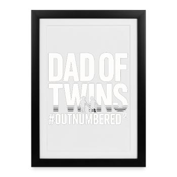 Dad of Twins – Funny Dad Design Twins - Framed poster (27 × 37 cm) - black - Front