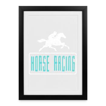 Amateurs de vitesse rétro en bord de piste - Affiche encadrée (27 × 37 cm) - noir - Devant