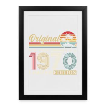 55ème Anniversaire Original Novembre Millésime 1970 - Affiche encadrée (27 × 37 cm) - noir - Devant