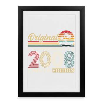 18ème Anniversaire Original Novembre Millésime 2008 - Affiche encadrée (27 × 37 cm) - noir - Devant
