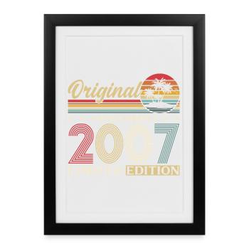 18ème Anniversaire Original Novembre Millésime 2007 - Affiche encadrée (27 × 37 cm) - noir - Devant