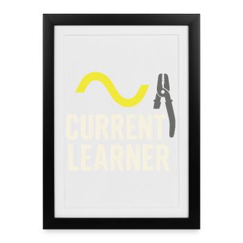 Apprentice electrician, student in the electrical trade - Framed poster (27 × 37 cm) - black - Front